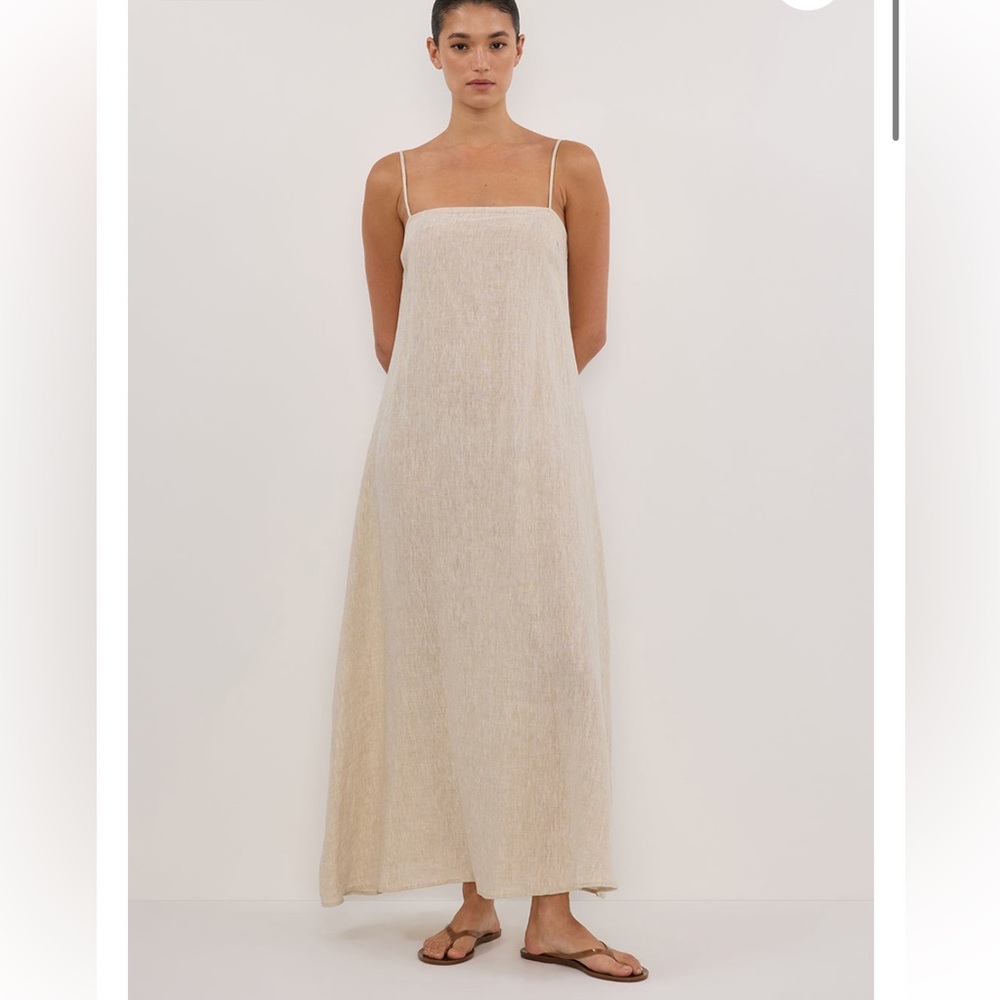 DISSH Linen Dresses Women JEM NATURAL LINEN MAXI DRESS, Size 4